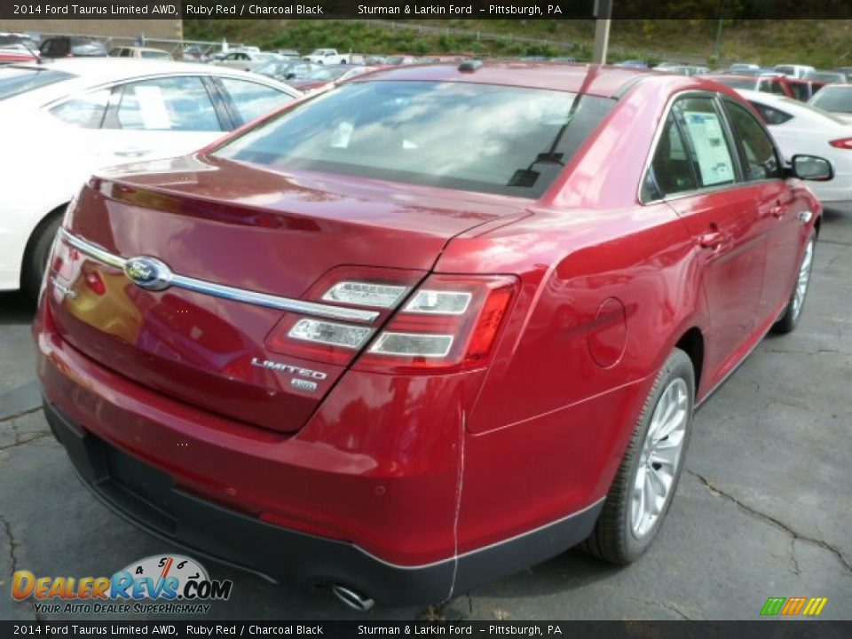2014 Ford Taurus Limited AWD Ruby Red / Charcoal Black Photo #2