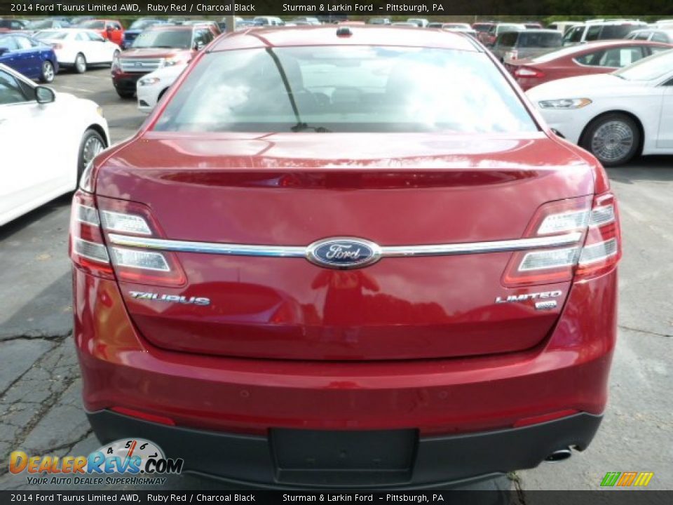 2014 Ford Taurus Limited AWD Ruby Red / Charcoal Black Photo #3