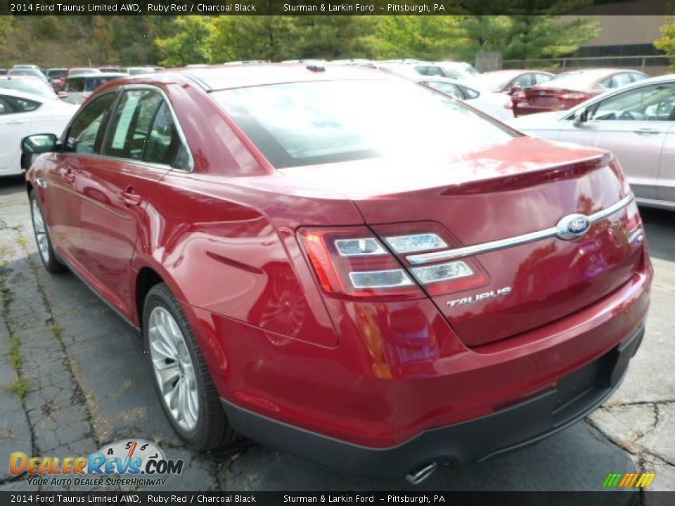 2014 Ford Taurus Limited AWD Ruby Red / Charcoal Black Photo #4