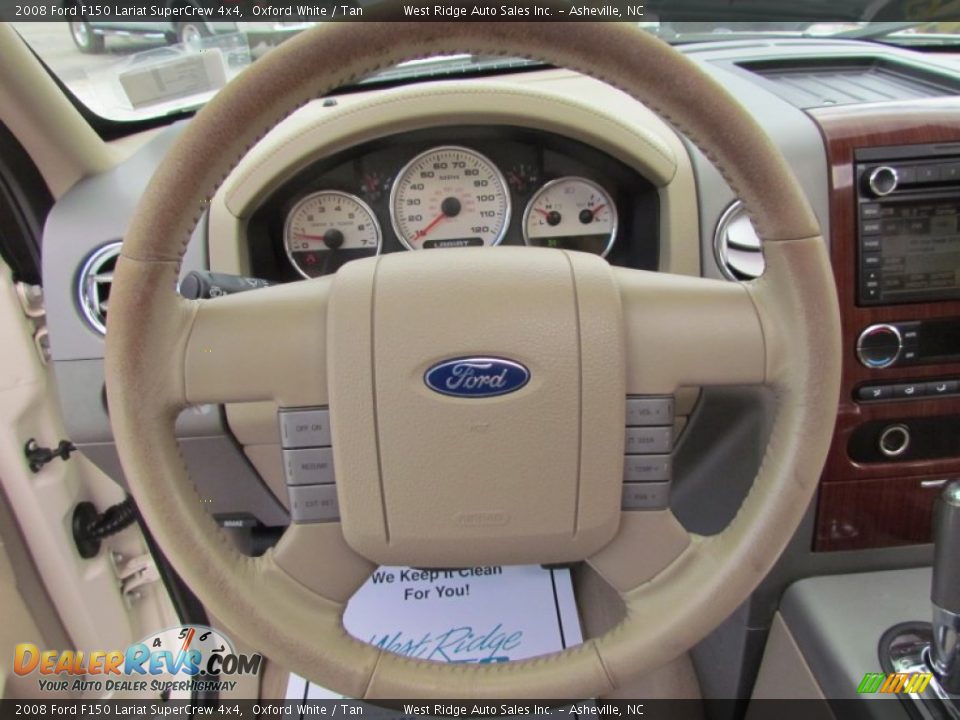 2008 Ford F150 Lariat SuperCrew 4x4 Oxford White / Tan Photo #25