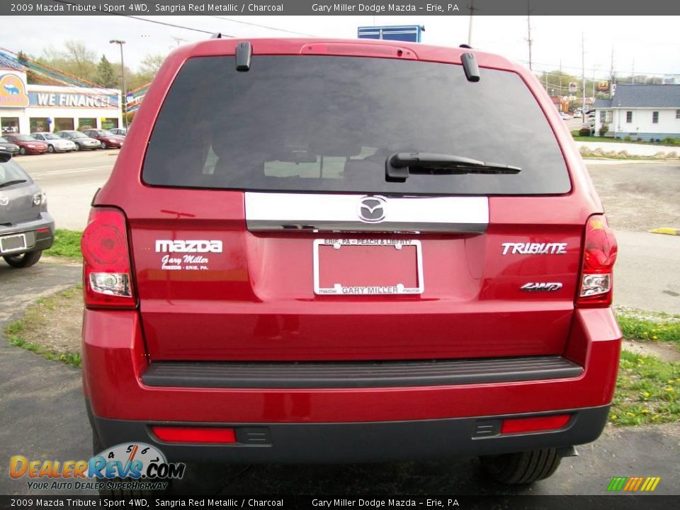 2009 Mazda Tribute i Sport 4WD Sangria Red Metallic / Charcoal Photo #4