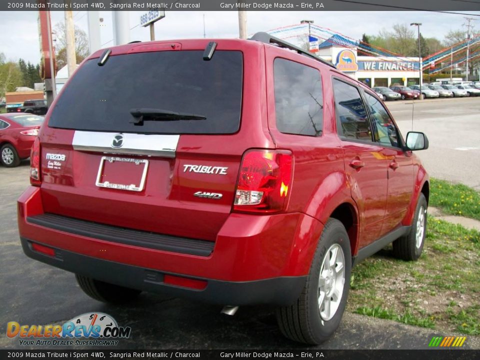 2009 Mazda Tribute i Sport 4WD Sangria Red Metallic / Charcoal Photo #6