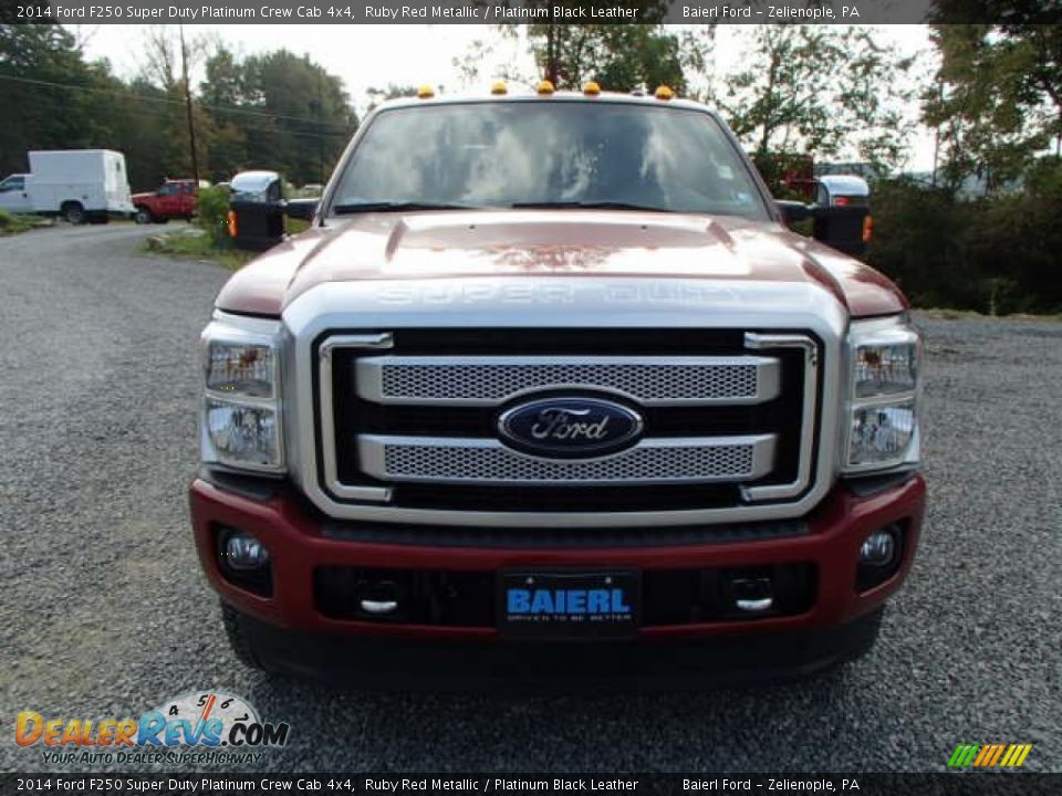 2014 Ford F250 Super Duty Platinum Crew Cab 4x4 Ruby Red Metallic / Platinum Black Leather Photo #3