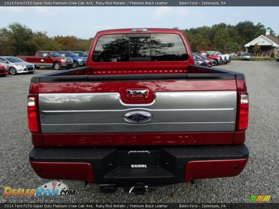 2014 Ford F250 Super Duty Platinum Crew Cab 4x4 Ruby Red Metallic / Platinum Black Leather Photo #7