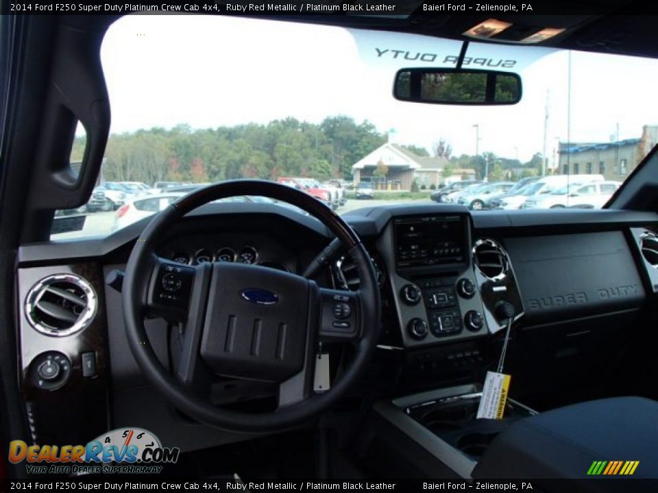2014 Ford F250 Super Duty Platinum Crew Cab 4x4 Ruby Red Metallic / Platinum Black Leather Photo #12