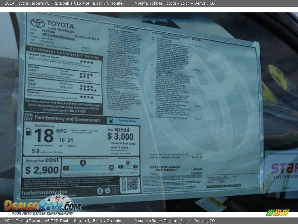 2014 Toyota Tacoma V6 TRD Double Cab 4x4 Black / Graphite Photo #10