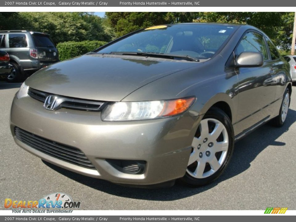 2007 Honda Civic LX Coupe Galaxy Gray Metallic / Gray Photo #1