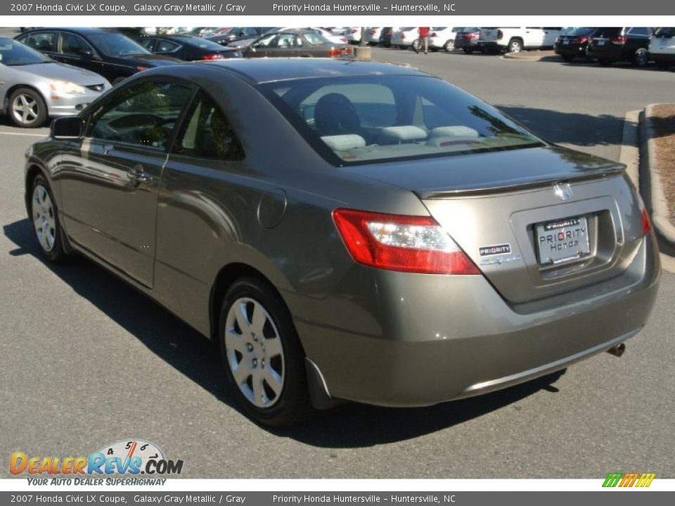 2007 Honda Civic LX Coupe Galaxy Gray Metallic / Gray Photo #4