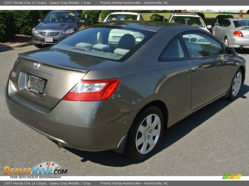 2007 Honda Civic LX Coupe Galaxy Gray Metallic / Gray Photo #5