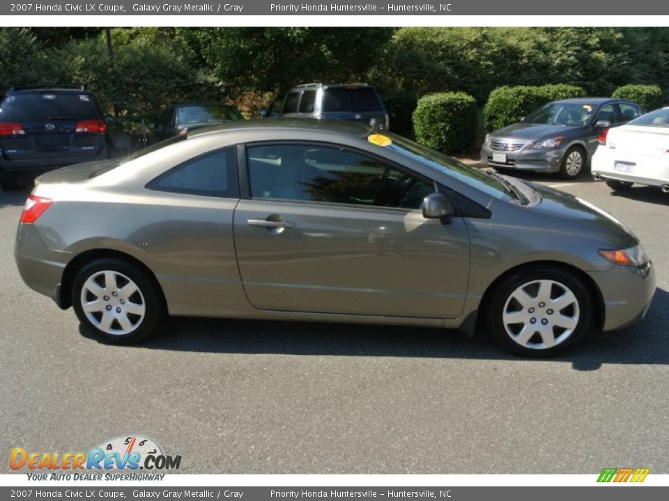 2007 Honda Civic LX Coupe Galaxy Gray Metallic / Gray Photo #6