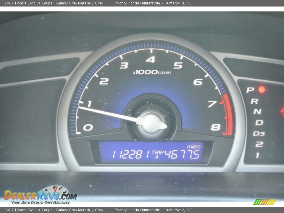 2007 Honda Civic LX Coupe Galaxy Gray Metallic / Gray Photo #16