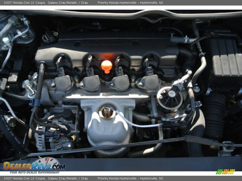2007 Honda Civic LX Coupe Galaxy Gray Metallic / Gray Photo #25