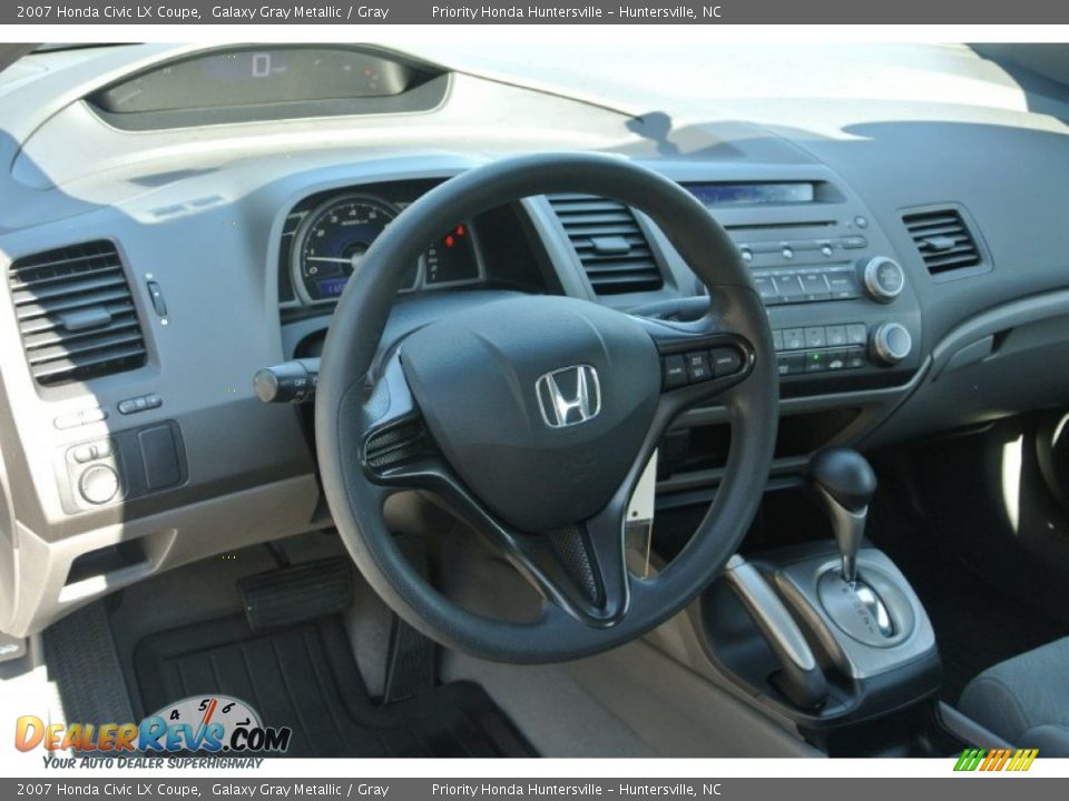 2007 Honda Civic LX Coupe Galaxy Gray Metallic / Gray Photo #26