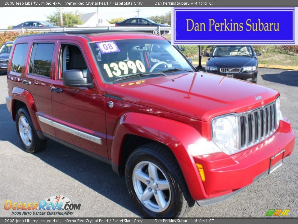2008 Jeep Liberty Limited 4x4 Inferno Red Crystal Pearl / Pastel Slate Gray Photo #1