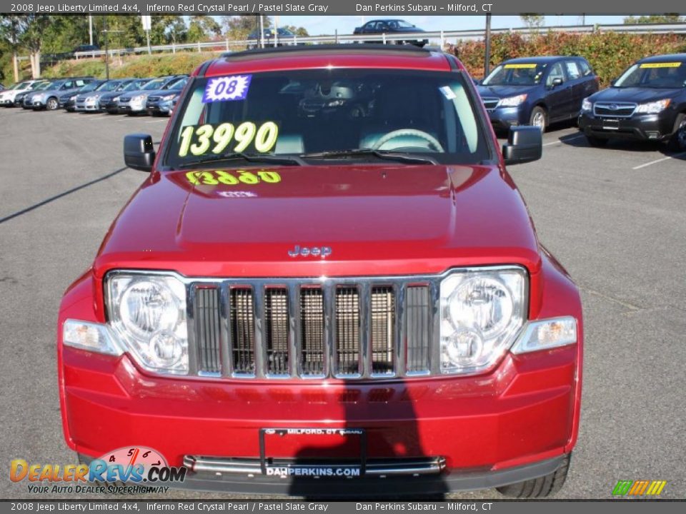 2008 Jeep Liberty Limited 4x4 Inferno Red Crystal Pearl / Pastel Slate Gray Photo #2