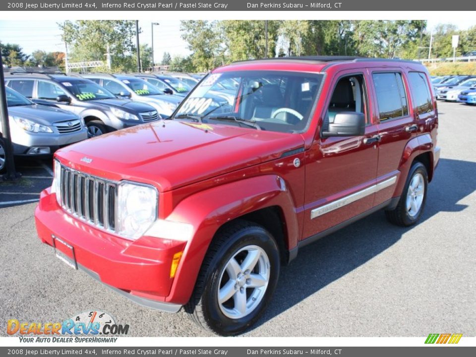2008 Jeep Liberty Limited 4x4 Inferno Red Crystal Pearl / Pastel Slate Gray Photo #3