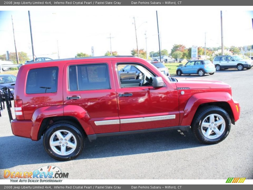 2008 Jeep Liberty Limited 4x4 Inferno Red Crystal Pearl / Pastel Slate Gray Photo #4