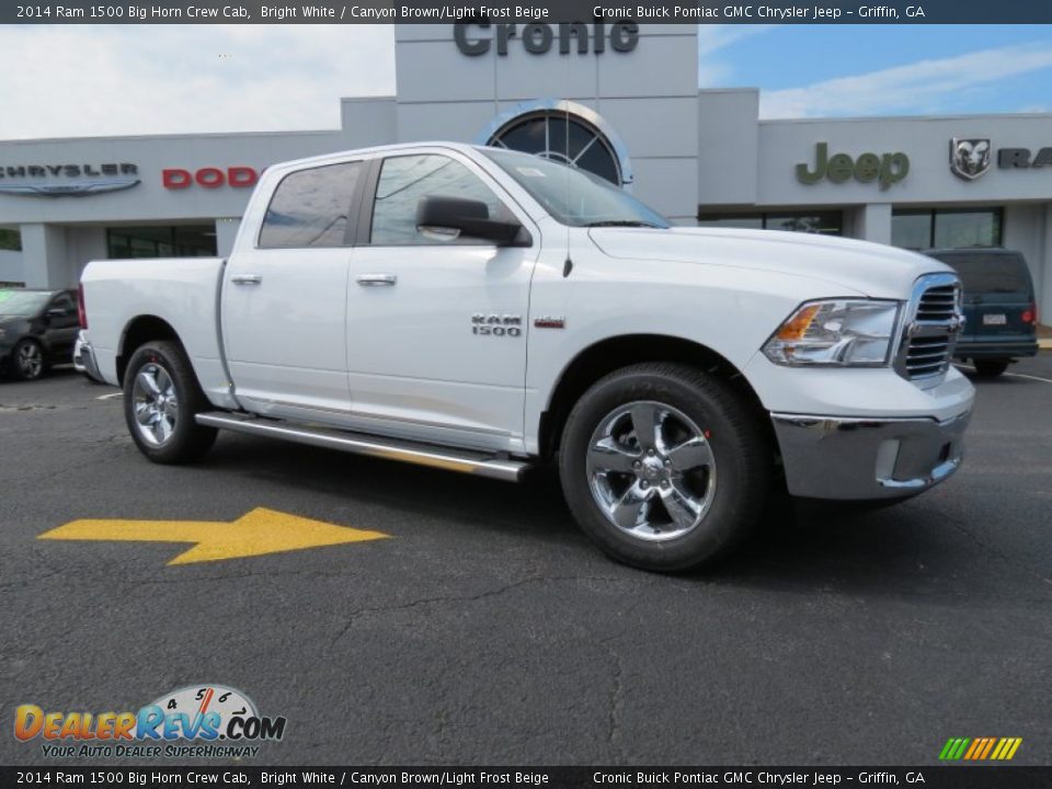 2014 Ram 1500 Big Horn Crew Cab Bright White / Canyon Brown/Light Frost Beige Photo #1