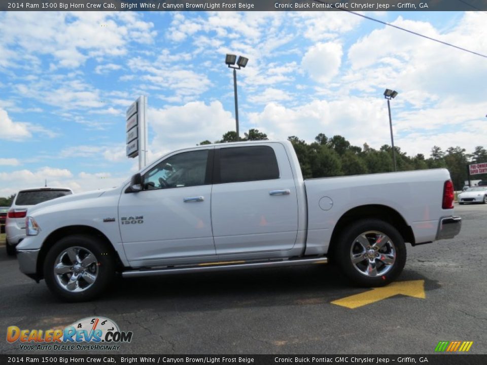 2014 Ram 1500 Big Horn Crew Cab Bright White / Canyon Brown/Light Frost Beige Photo #4