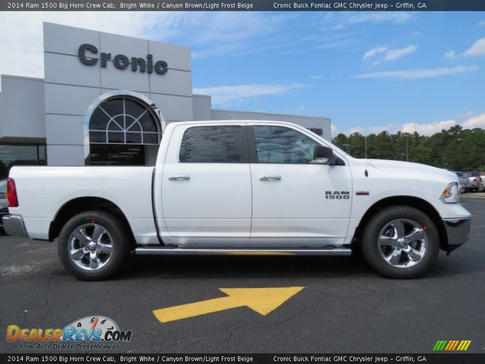 2014 Ram 1500 Big Horn Crew Cab Bright White / Canyon Brown/Light Frost Beige Photo #8