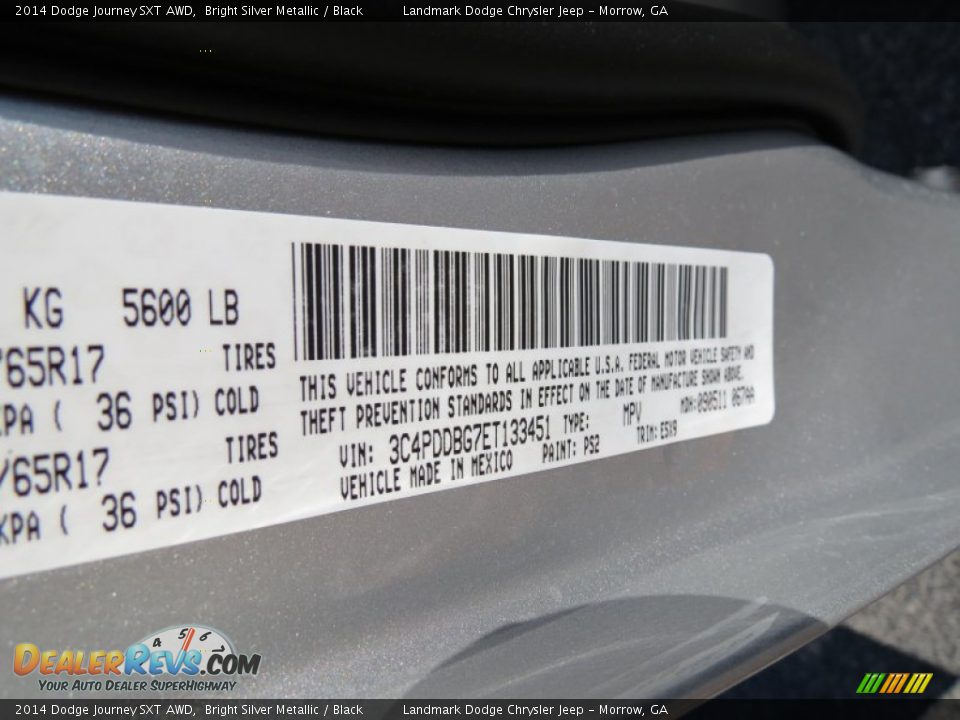 2014 Dodge Journey SXT AWD Bright Silver Metallic / Black Photo #10