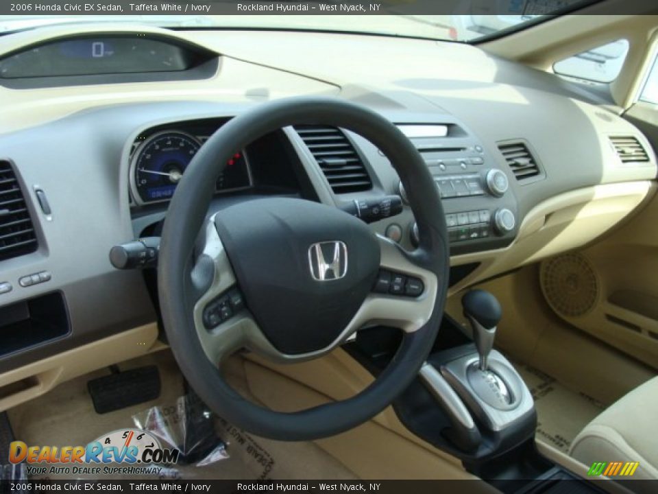 2006 Honda Civic EX Sedan Taffeta White / Ivory Photo #9