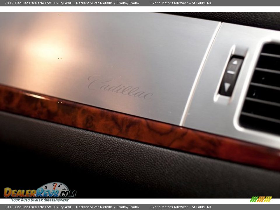 2012 Cadillac Escalade ESV Luxury AWD Radiant Silver Metallic / Ebony/Ebony Photo #35