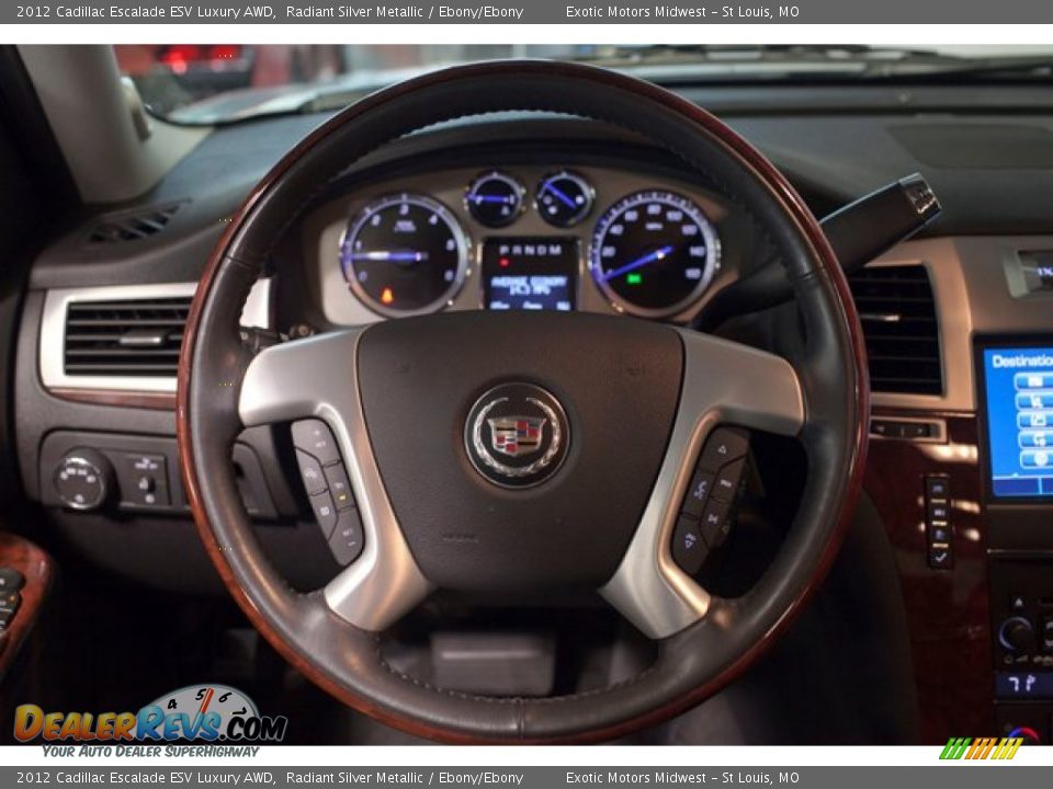 2012 Cadillac Escalade ESV Luxury AWD Radiant Silver Metallic / Ebony/Ebony Photo #36
