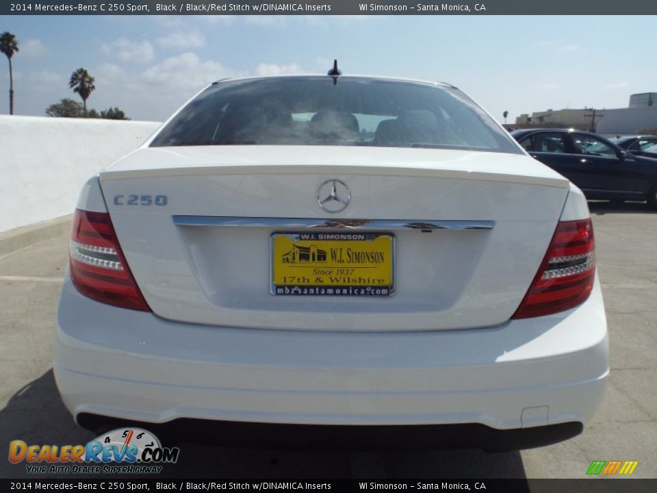 2014 Mercedes-Benz C 250 Sport Black / Black/Red Stitch w/DINAMICA Inserts Photo #5
