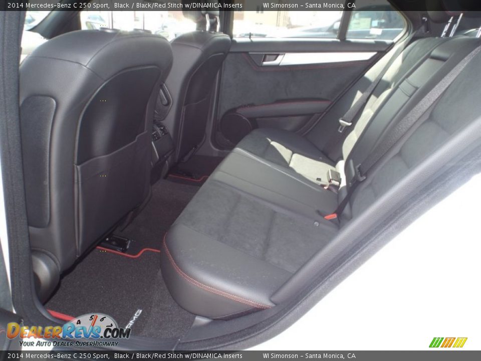 2014 Mercedes-Benz C 250 Sport Black / Black/Red Stitch w/DINAMICA Inserts Photo #8