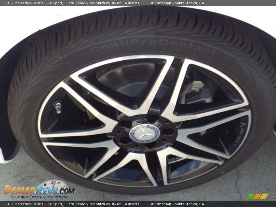 2014 Mercedes-Benz C 250 Sport Black / Black/Red Stitch w/DINAMICA Inserts Photo #10