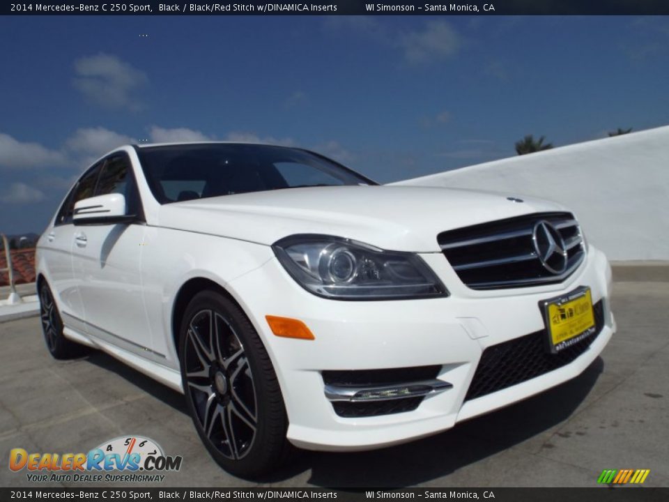 2014 Mercedes-Benz C 250 Sport Black / Black/Red Stitch w/DINAMICA Inserts Photo #11