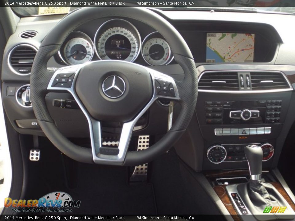 2014 Mercedes-Benz C 250 Sport Diamond White Metallic / Black Photo #9