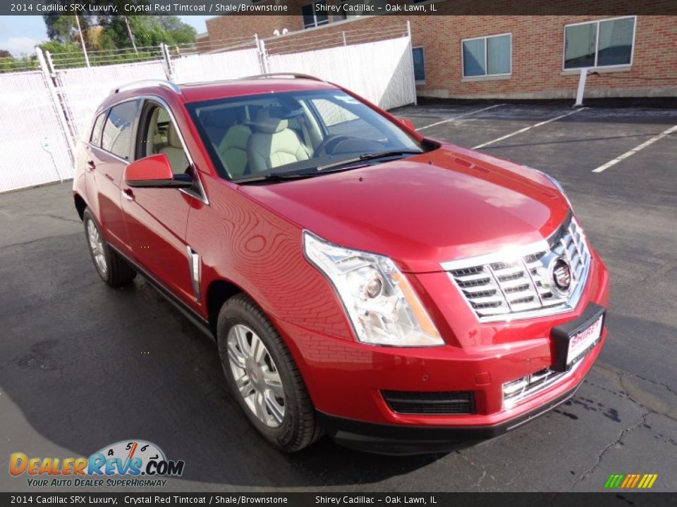 2014 Cadillac SRX Luxury Crystal Red Tintcoat / Shale/Brownstone Photo #3