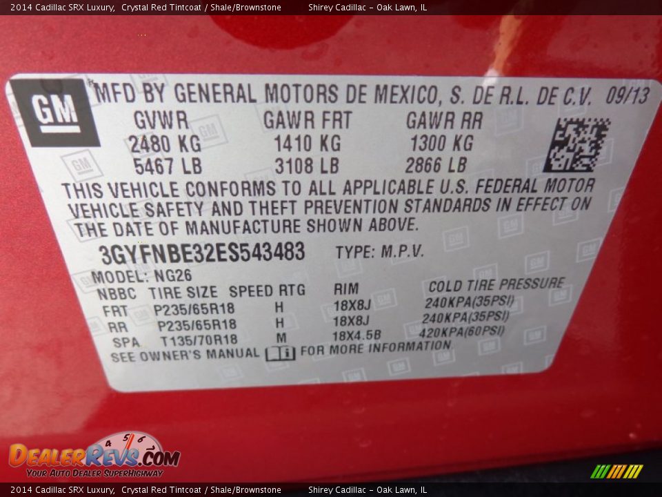 2014 Cadillac SRX Luxury Crystal Red Tintcoat / Shale/Brownstone Photo #15