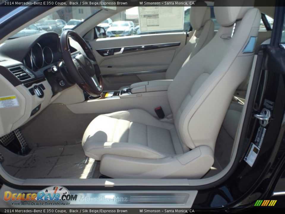 2014 Mercedes-Benz E 350 Coupe Black / Silk Beige/Espresso Brown Photo #7