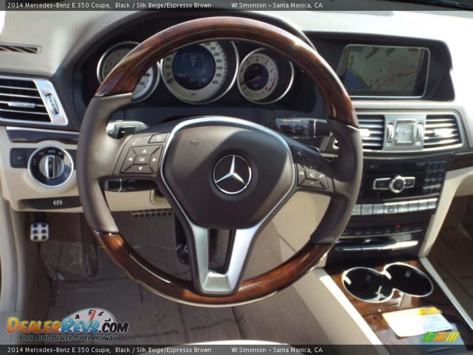 2014 Mercedes-Benz E 350 Coupe Black / Silk Beige/Espresso Brown Photo #9
