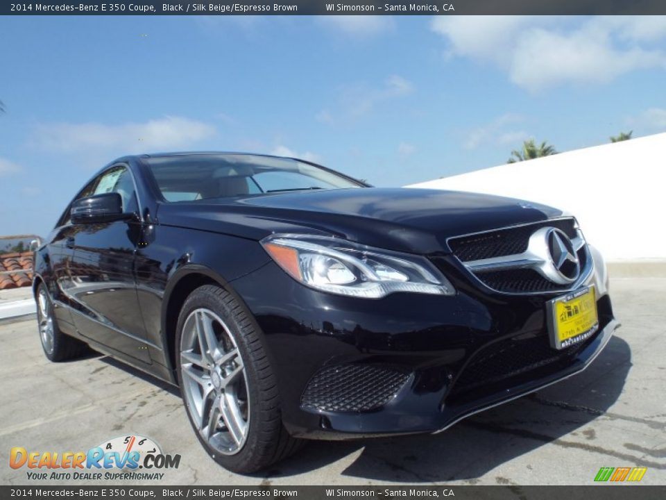 2014 Mercedes-Benz E 350 Coupe Black / Silk Beige/Espresso Brown Photo #11