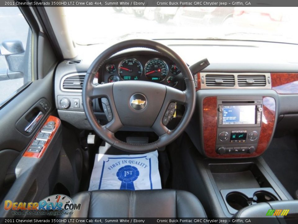2011 Chevrolet Silverado 3500HD LTZ Crew Cab 4x4 Summit White / Ebony Photo #21
