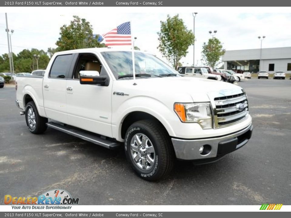 2013 Ford F150 XLT SuperCrew Oxford White / Adobe Photo #3