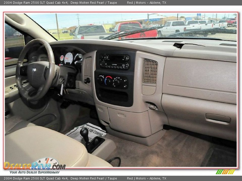 2004 Dodge Ram 2500 SLT Quad Cab 4x4 Deep Molten Red Pearl / Taupe Photo #35