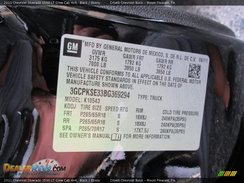 2011 Chevrolet Silverado 1500 LT Crew Cab 4x4 Black / Ebony Photo #32