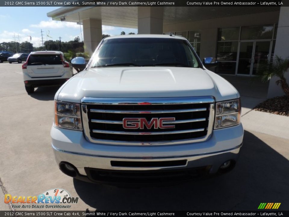 2012 GMC Sierra 1500 SLT Crew Cab 4x4 Summit White / Very Dark Cashmere/Light Cashmere Photo #2
