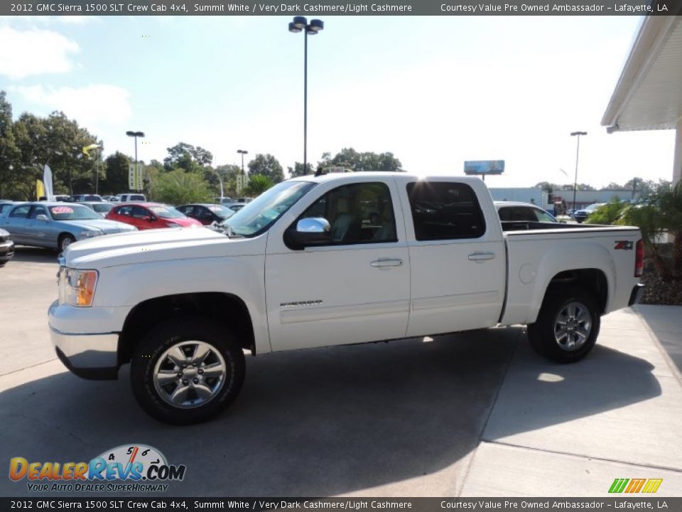 2012 GMC Sierra 1500 SLT Crew Cab 4x4 Summit White / Very Dark Cashmere/Light Cashmere Photo #5