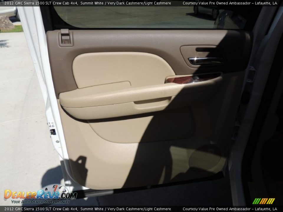 2012 GMC Sierra 1500 SLT Crew Cab 4x4 Summit White / Very Dark Cashmere/Light Cashmere Photo #13