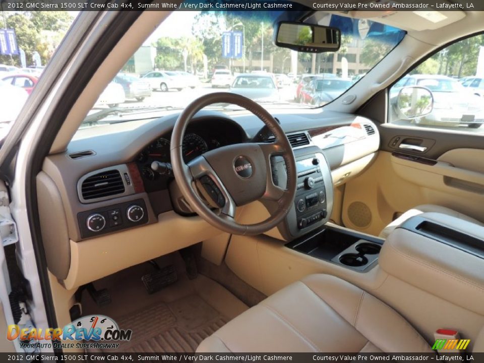 2012 GMC Sierra 1500 SLT Crew Cab 4x4 Summit White / Very Dark Cashmere/Light Cashmere Photo #14