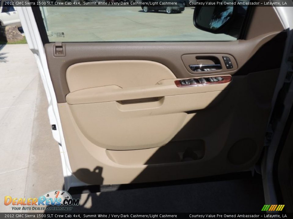 2012 GMC Sierra 1500 SLT Crew Cab 4x4 Summit White / Very Dark Cashmere/Light Cashmere Photo #15
