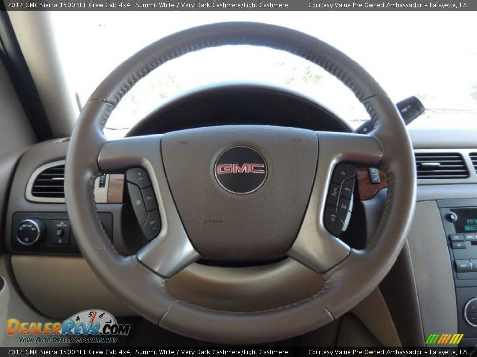 2012 GMC Sierra 1500 SLT Crew Cab 4x4 Summit White / Very Dark Cashmere/Light Cashmere Photo #16