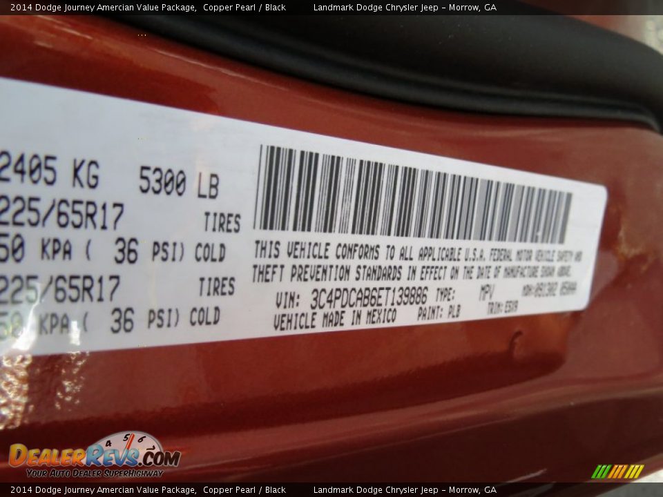2014 Dodge Journey Amercian Value Package Copper Pearl / Black Photo #10