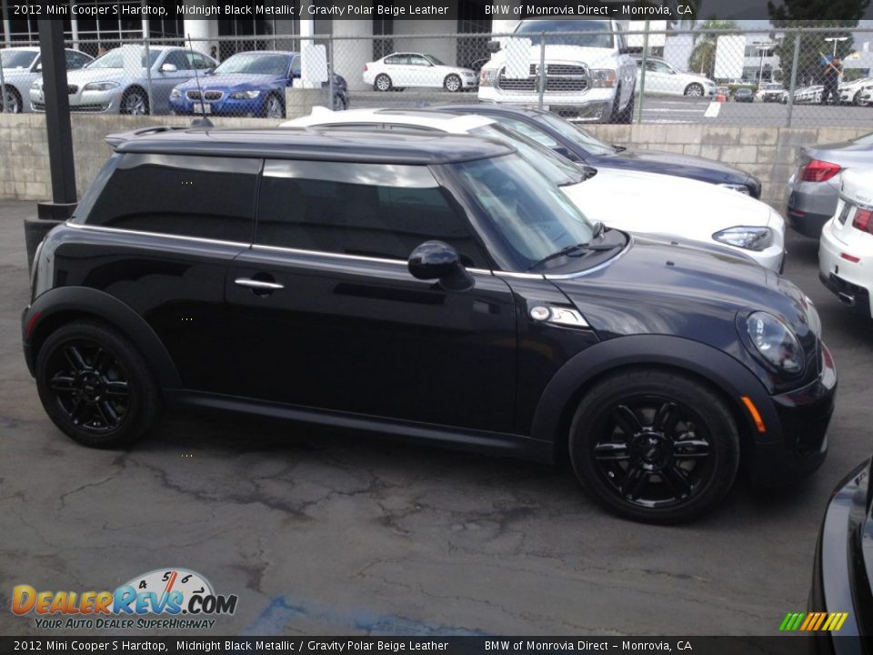 2012 Mini Cooper S Hardtop Midnight Black Metallic / Gravity Polar Beige Leather Photo #1